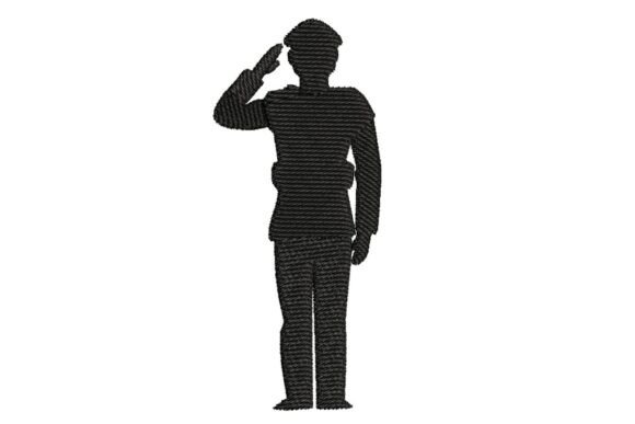 Army Officer Saluting Silhouette Embroidery Review