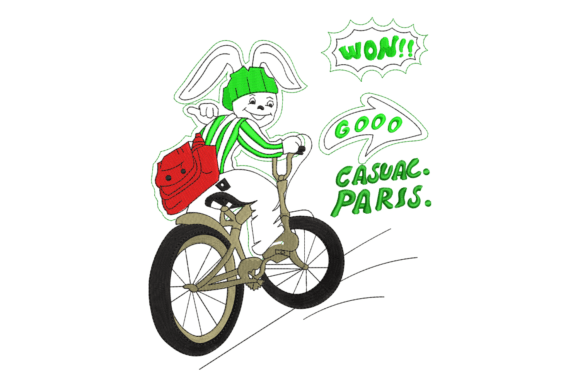 Cute Bunny Riding Bicycle Embroidery Review