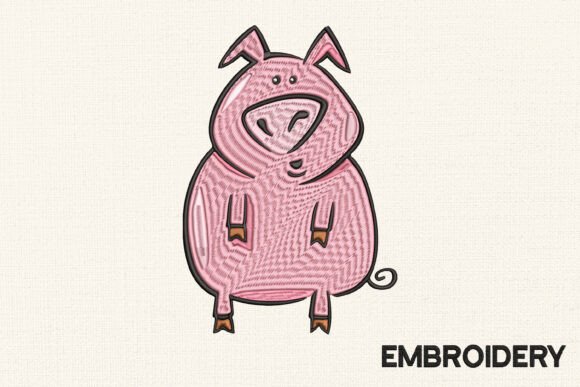 Funny Pig Embroidery Design Review for Handmade Gifts