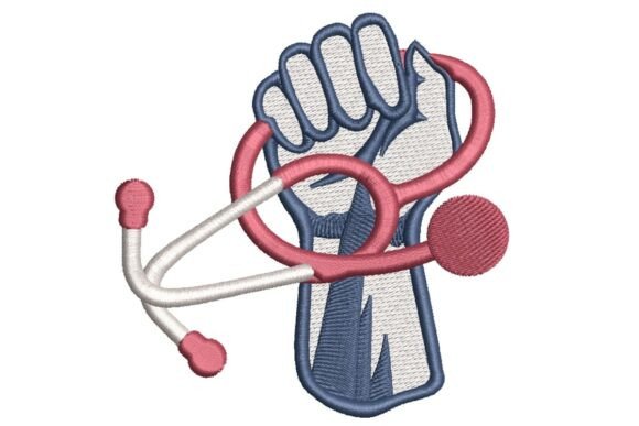 Labor Day Fist Stethoscope Embroidery Review